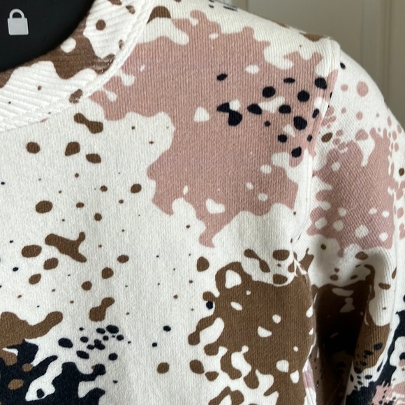 Rag & Bone Poe NWOT splattered camo sweatshirt cropped small cotton/elastin - Picture 5 of 14